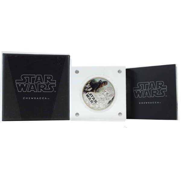 Niue Silver 2017 $2 Star Wars Chewbacca 1oz .999 Fine Silver Proof Coloured Coin