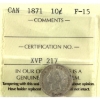 Image 1 : 10-cent 1871 ICCS F15