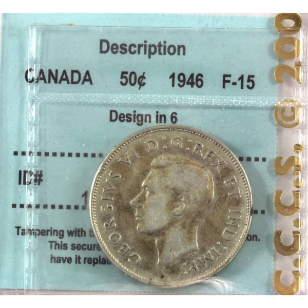 50-cent 1946 Design in 6 CCCS Certified F15