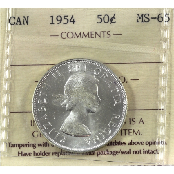 50-cent 1954 ICCS MS65