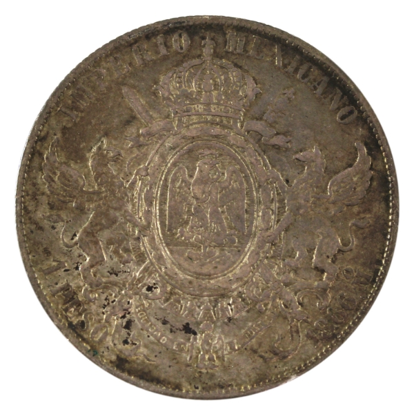 Mexico Silver 1866MO Peso Extra Fine