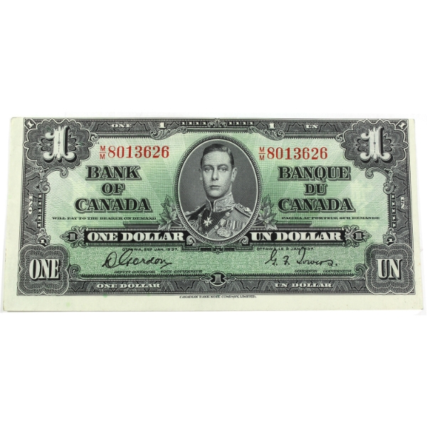 BC-21c 1937 $1 AU-UNC Gordon-Towers SN: M/M8013626