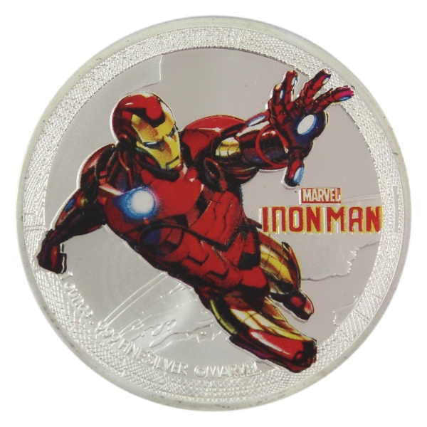 1oz Niue 2014 $2 Marvel Avengers - Iron Man .999 Fine Silver Coloured Round (Tax Exempt)