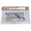 Image 1 : RADAR BC-56e-i-N1-iii 1986 $5 4-digit RADAR BCS GEM UNC65 Original Knight-Dodge SN:ANS3561653