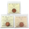 Image 1 : 1-cent 19858, 1960, & 1968 ICCS MS65. 3pcs.