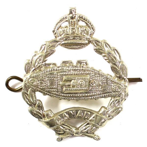 WWII Canadian Tank Corps Silver-Plated Brass Sweetheart Pin