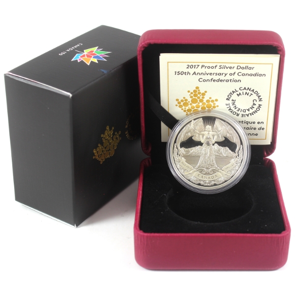 2017 $1 150th Anniversary of Canadian Confederation .9999 Fine Proof Silver Dollar (Tax Exempt)