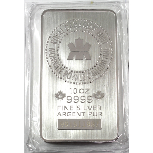 10oz RCM .9999 Fine Silver Bar, Sealed (Tax Exempt)