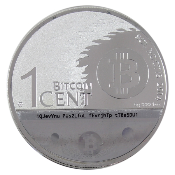 1oz Mint of Poland 2014 0.01 BTC Sol Noctis Series- The Binary Eagle .999 Fine Silver Coin 