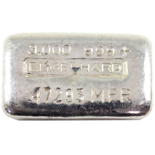 3oz Engelhard c.1970s 5th Series "MFR" Designation .999+ Silver Bar *Rare; Mintage of <500!* 