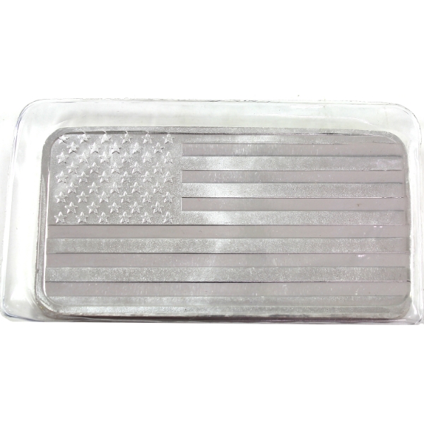 10oz SilverTowne Mint American Flag .999 Fine Silver Bar, Still Sealed! (Tax Exempt)