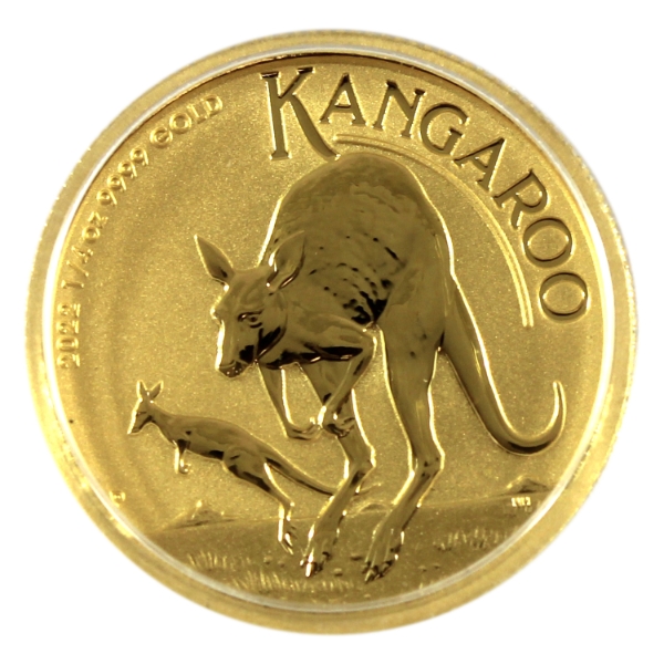 1/4oz Australia 2022 $25 Kangaroo .9999 Fine Gold Coin (Tax Exempt)