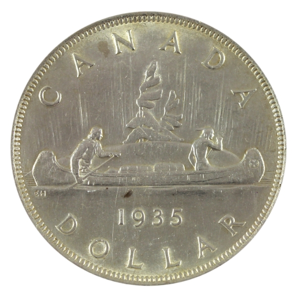 Silver $1 1935 Double XXV EF-AU (Cleaned)