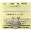 Image 1 : 5-cent 1881H ICCS MS64
