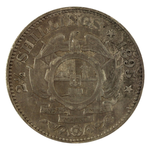 South Africa Silver 1895 2-1/2 Shillings Very Fine