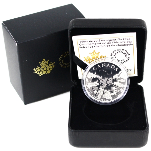 2022 $20 Commemorating Black History: The Underground Railroad Fine Silver Coin (Tax Exempt)