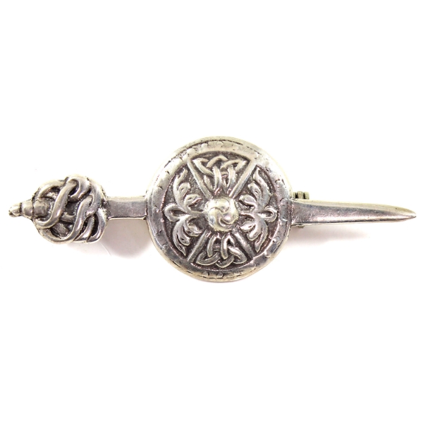 1950's Iona Scotland Ian MacCormick Celtic Sterling Silver Kilt Pin