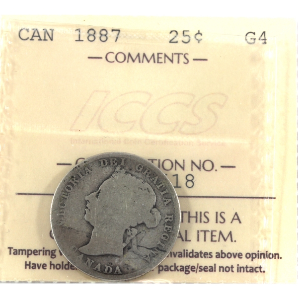 25-cent 1887 ICCS G4