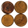 Image 2 : ERROR 4x 1-cent Off Centre & Blank. 4pcs