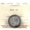 Image 1 : Greece 1873A 1 Drachma ICCS EF40