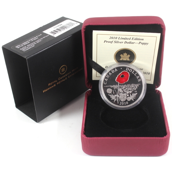 2010 Poppy Limited Edition Proof Sterling Silver Dollar