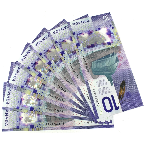 9x BC-77a 2018 $10 Consecutive Wilkins-Poloz SN: FTW1763610-"18. 9pcs.