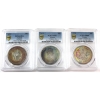 Image 1 : Silver $1 1971 British Columbia SP66, 1972 Voyageur SP67 & 1973 RCMP SP66; PCGS Certified. 3pcs. 