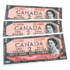 3x BC-38b 1954 $2 Consecutive Notes in Sequence X/U5116095, 5116096 & 5116097 UNC or Better. 3pcs.
