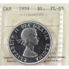 Image 1 : Silver $1 1959 ICCS PL65 Cameo