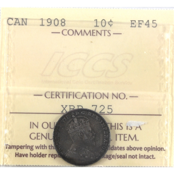 10-cent 1908 ICCS EF45