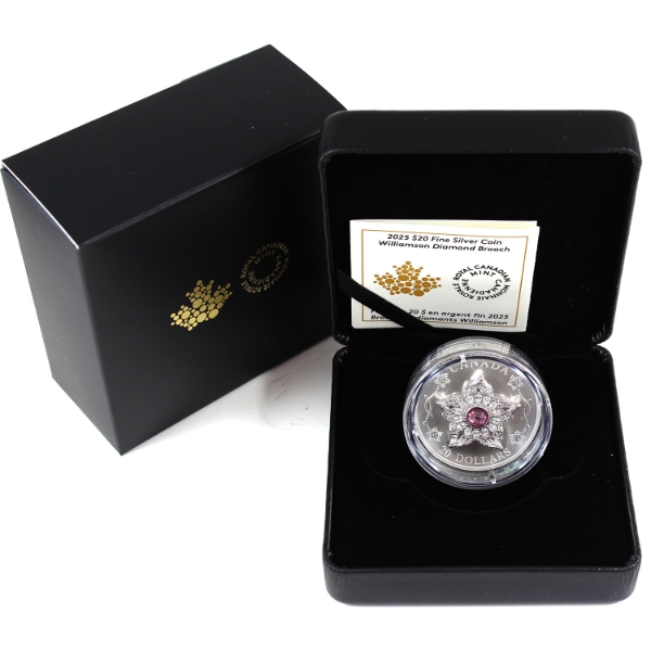 2025 $20 Williamson Diamond Brooch Fine Silver Coin