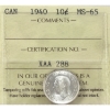 Image 1 : 10-cent 1940 ICCS MS65