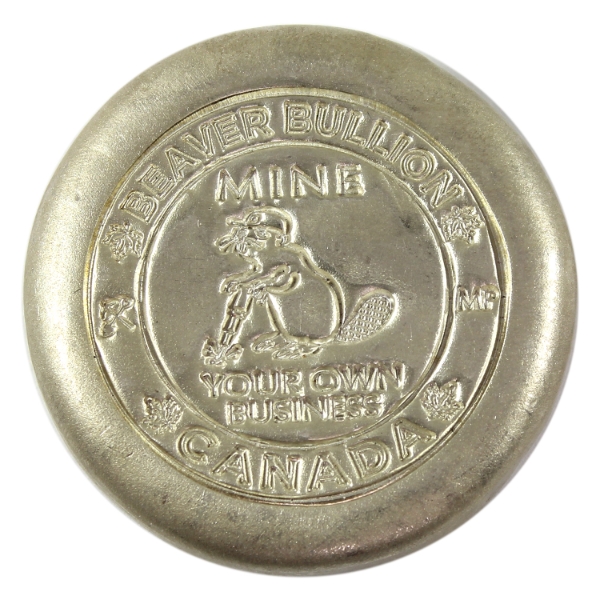 5oz Beaver Bullion Mine Your Own Business .999 Fine Silver Round (Tax Exempt)