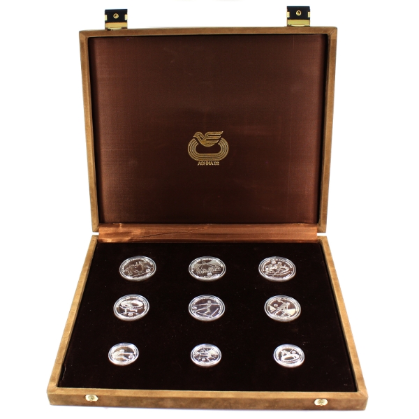 Greece 1982 XIII European Athletic Championship Silver .900 Coin Proof 9 Coin Set