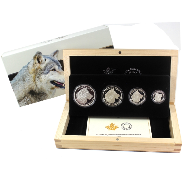 2016 Wolf Fractional Fine Silver 4-coin Set (Tax Exempt)