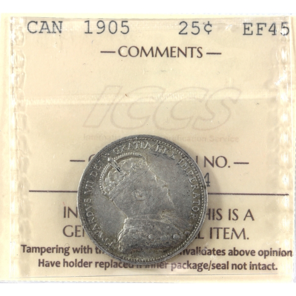 25-cent 1905 ICCS EF45