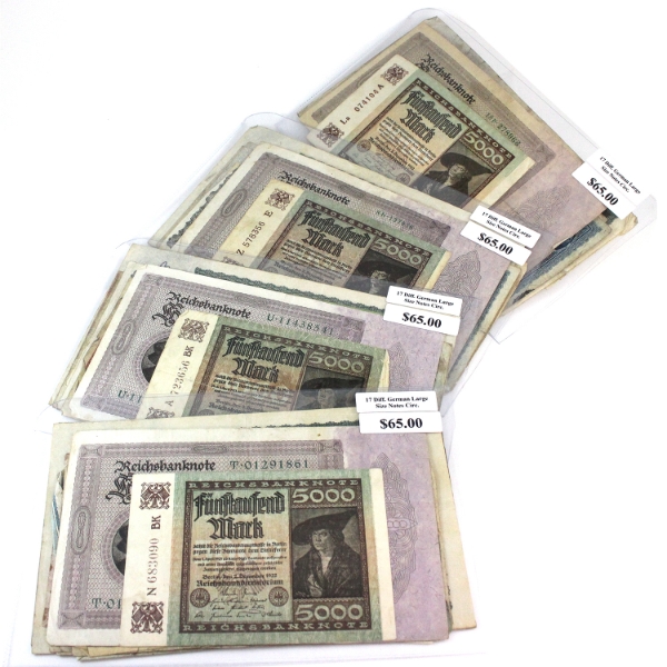 Lot of 68x Germany Mixed Denomination Banknotes Circulated Condition. 68pcs. 