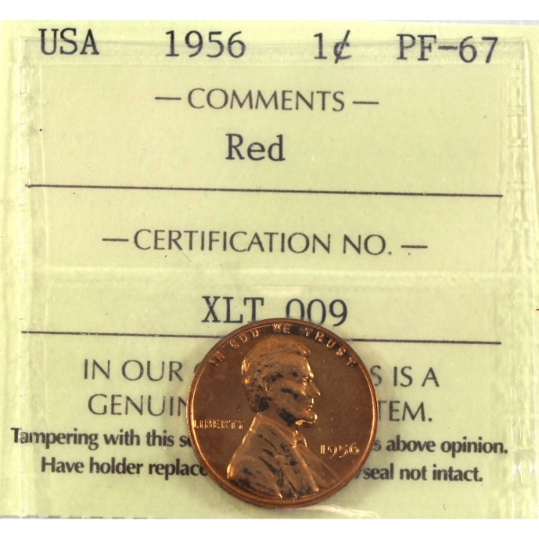 USA 1956 1-cent ICCS PF67 Red
