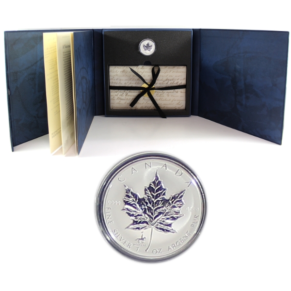1998 Royal Canadian Mounted Police Privy Mark 1oz Fine Silver Maple Leaf Set (Tax Exempt)