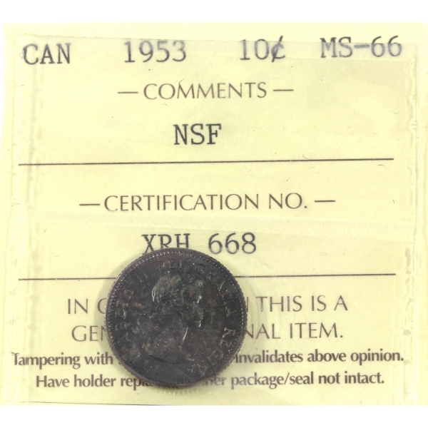 10-cent 1953 NSF ICCS MS66