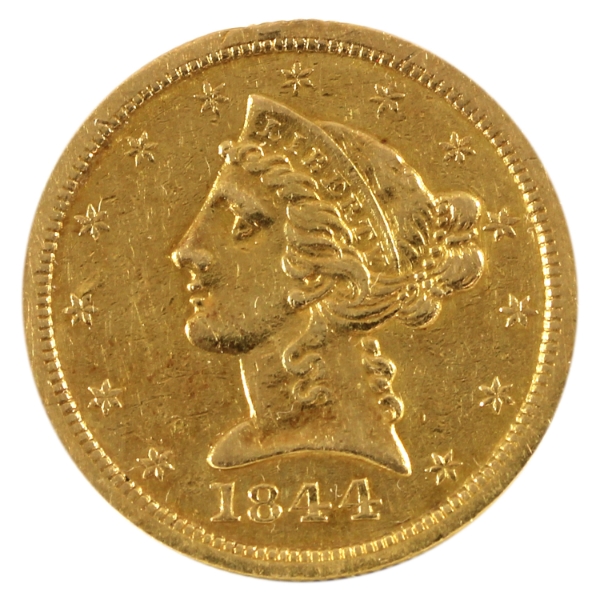 USA Gold 1844O $5 Half Eagle Extra Fine (Scratched)