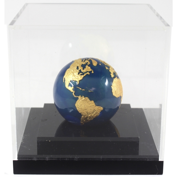 Barbados Silver 2021 $5 Blue Marble 3oz .999 Fine Silver w/ Selective Gold Plating (Tax Exempt)