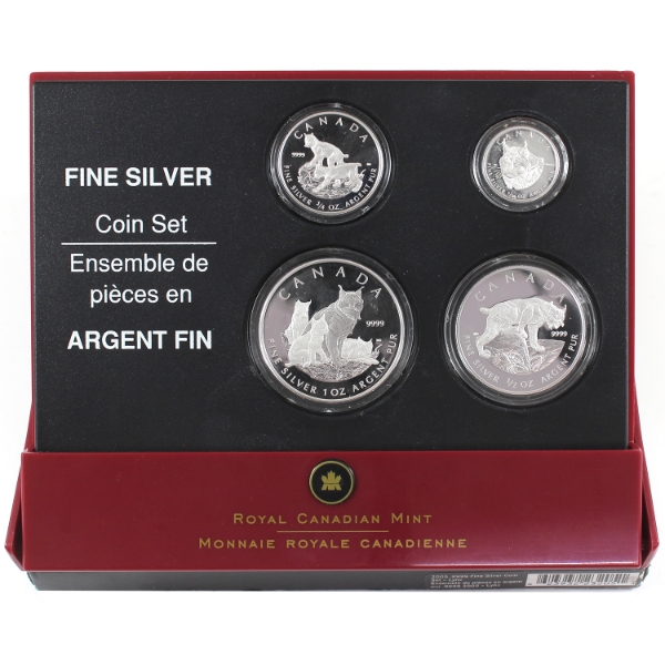 2005 The Canadian Lynx Fine Silver 4-Coin Fractional Set (Tax Exempt)