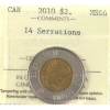 Image 1 : $2 2010 14 Serrations ICCS MS66 
