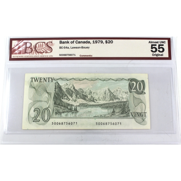 BC-54a 1979 $20 BCS AU55 Original Lawson-Bouey SN: 50068756071