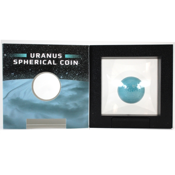 Barbados 2023 $5 Uranus 1oz Spherical Coin with Antique Finish (Tax Exempt)