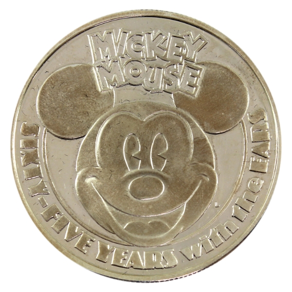 1oz 1993 Mickey Mouse 65 Years with the Ears .999 Fine Silver Round (Tax Exempt)