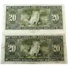 Image 2 : BC-25b & BC-25c 1937 $20 VF. 2pcs.