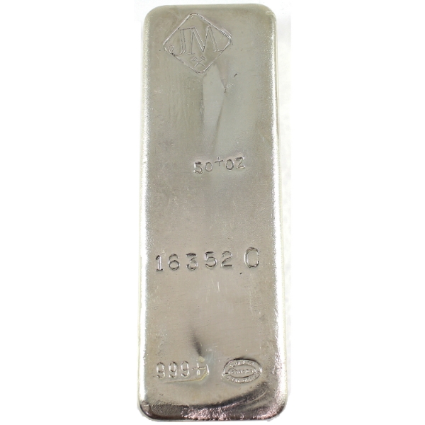 50oz Johnson Matthey Canada .999+ Silver Bar, SN: 16352C. Mintage of <3000 (Tax Exempt)
