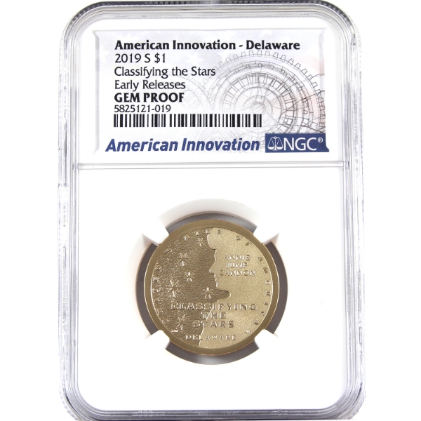 USA 2019S $1 American Innovations - Delaware Classifying the Stars Early Releases NGC GEM Proof